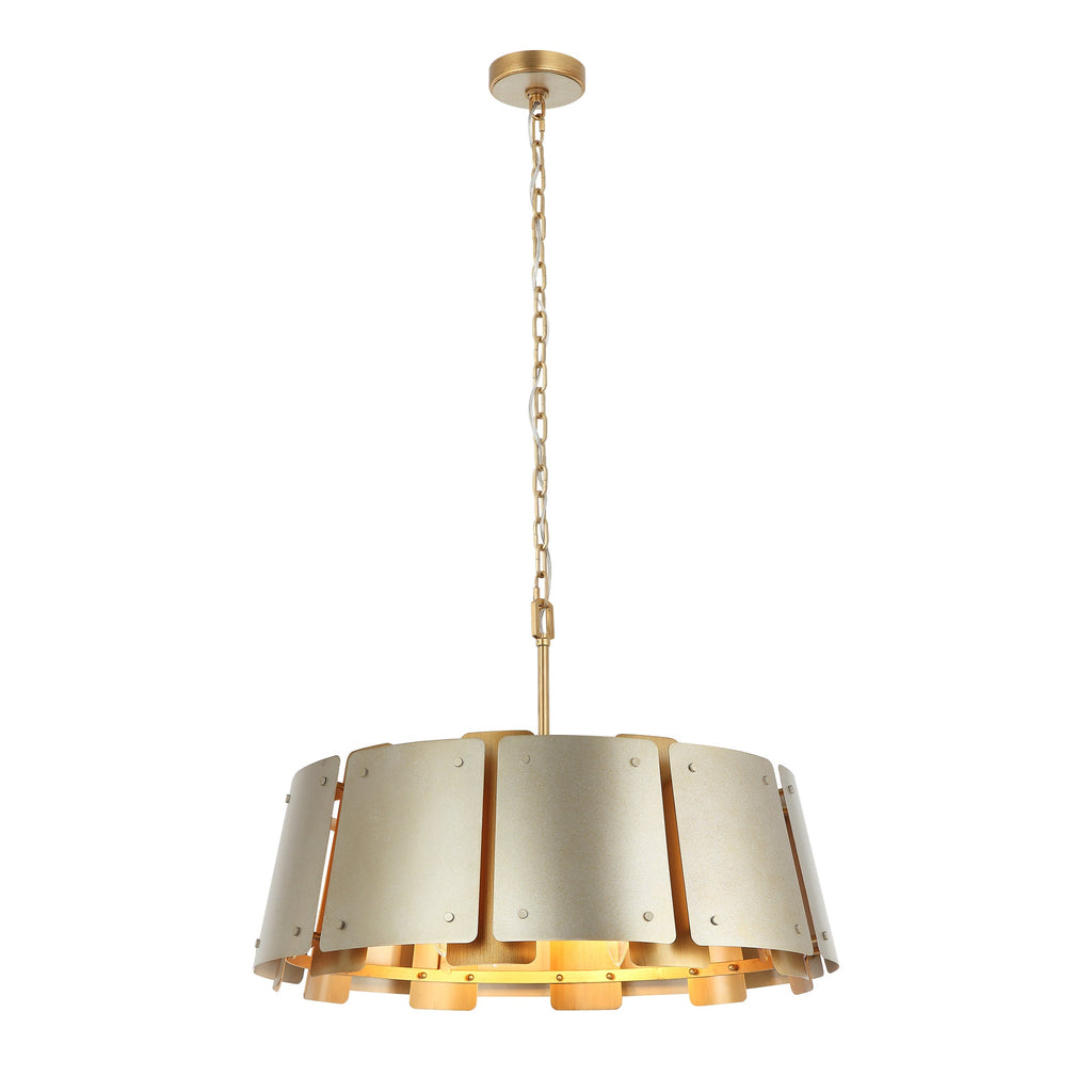 Peep Show 5 Light Pendant - Sunwashed Silver/Brushed Sienna