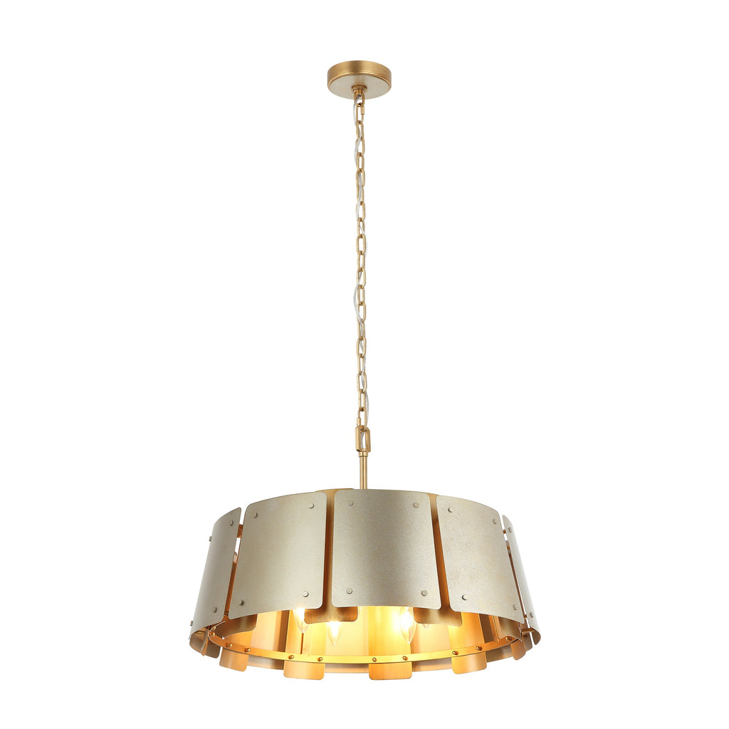 Peep Show 5 Light Pendant - Sunwashed Silver/Brushed Sienna