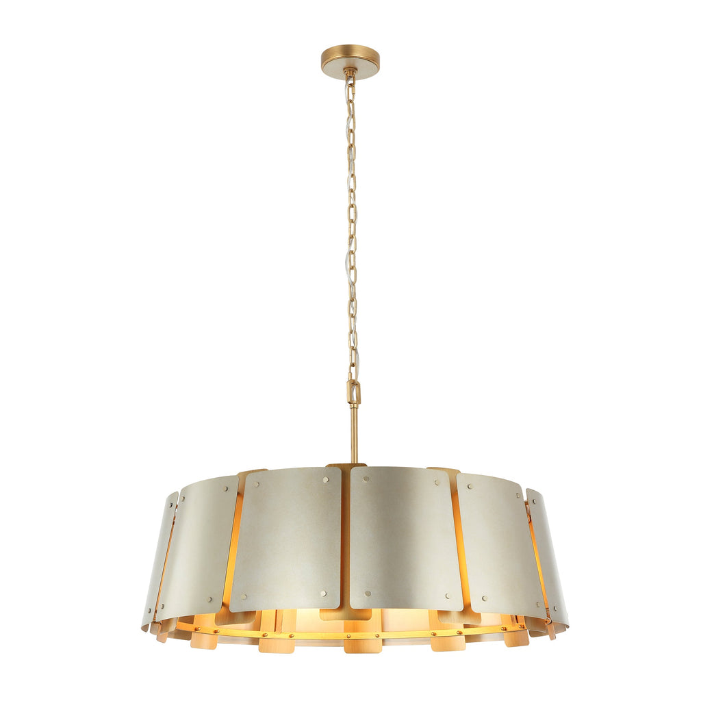 Peep Show 8 Light Pendant - Sunwashed Silver/Brushed Sienna