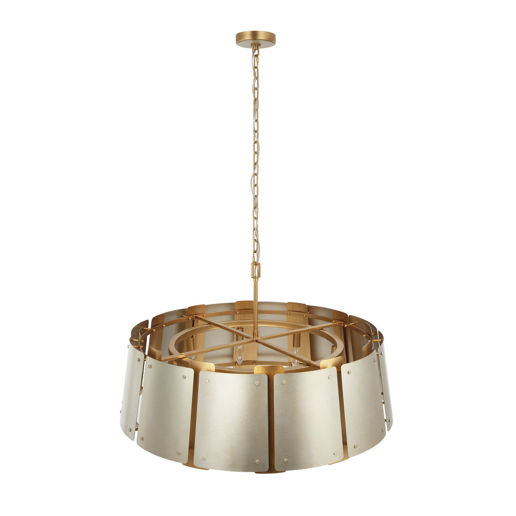 Peep Show 8 Light Pendant - Sunwashed Silver/Brushed Sienna