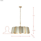 Peep Show 5 Light Pendant - Sunwashed Silver/Brushed Sienna