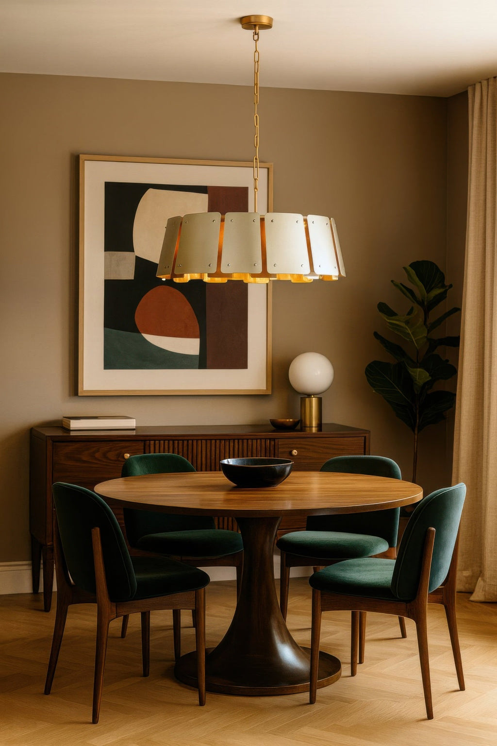 Peep Show 8 Light Pendant - Sunwashed Silver/Brushed Sienna