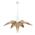 Century Palm 6 Light Chandelier - Country White