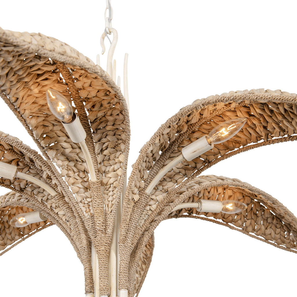 Century Palm 6 Light Chandelier - Country White