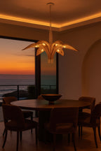 Century Palm 6 Light Chandelier - Country White
