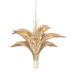 Century Palm 9 Light 3-Tier Chandelier - Country White