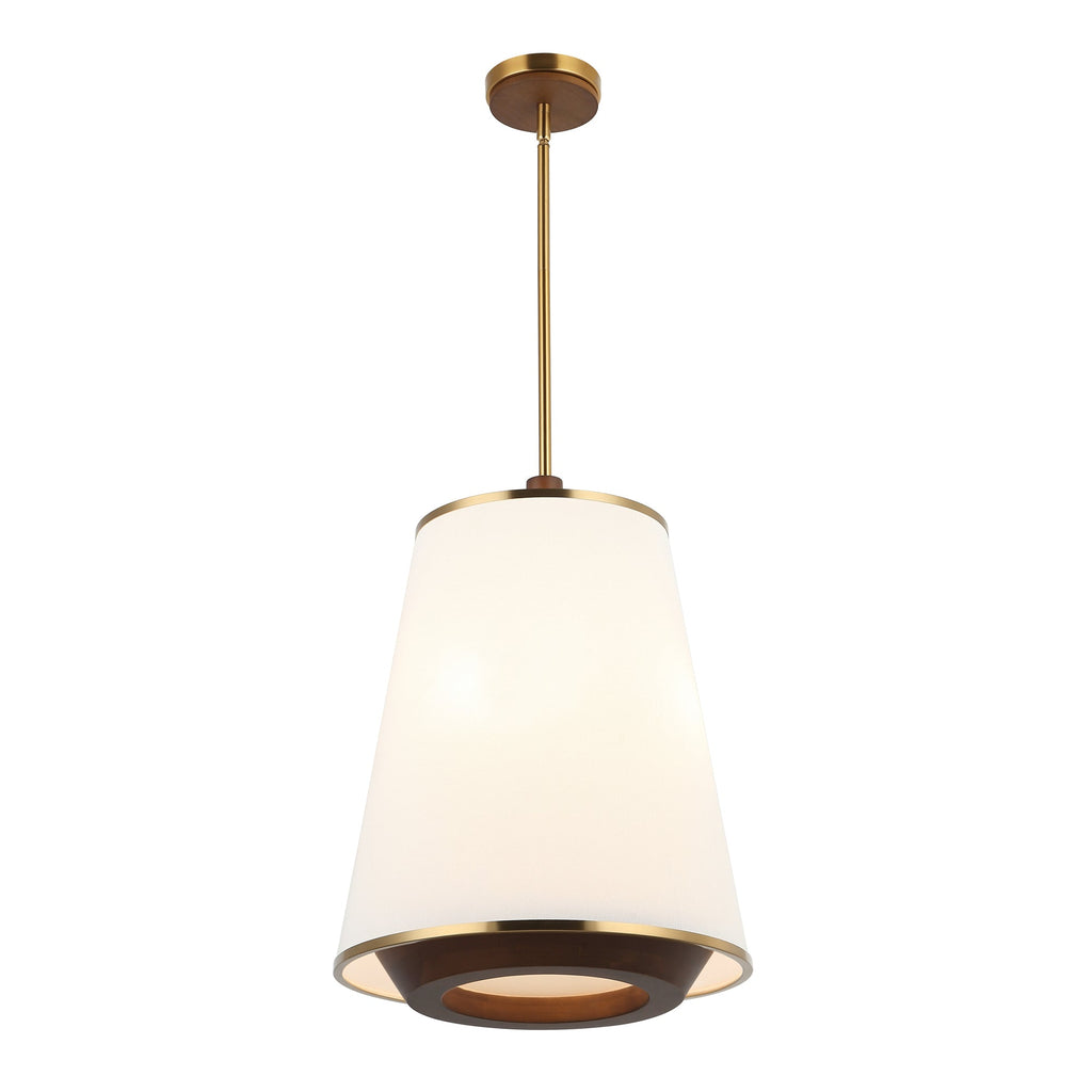 Desert Flyer 3 Light Foyer - Satin Brass/Medium Walnut
