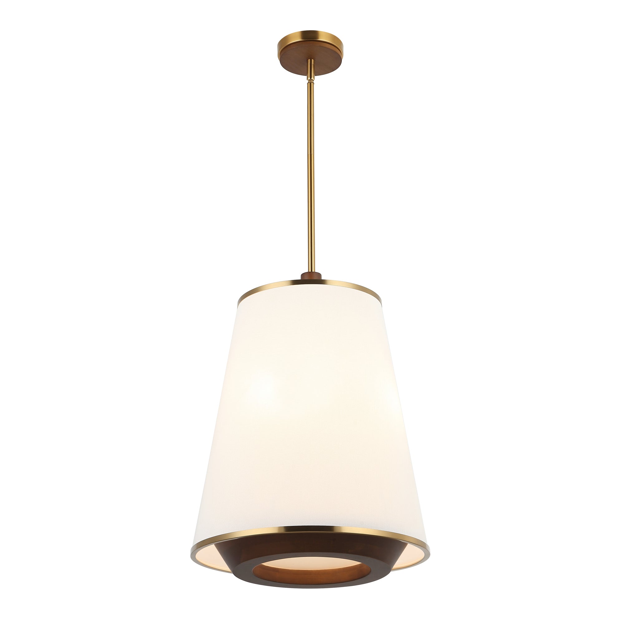 Desert Flyer 3 Light Foyer - Satin Brass/Medium Walnut