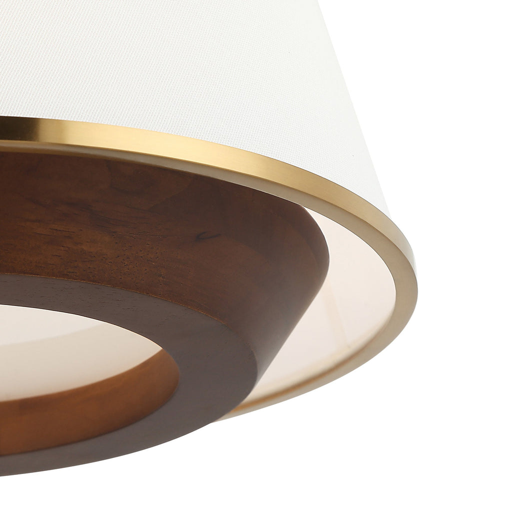 Desert Flyer 3 Light Foyer - Satin Brass/Medium Walnut