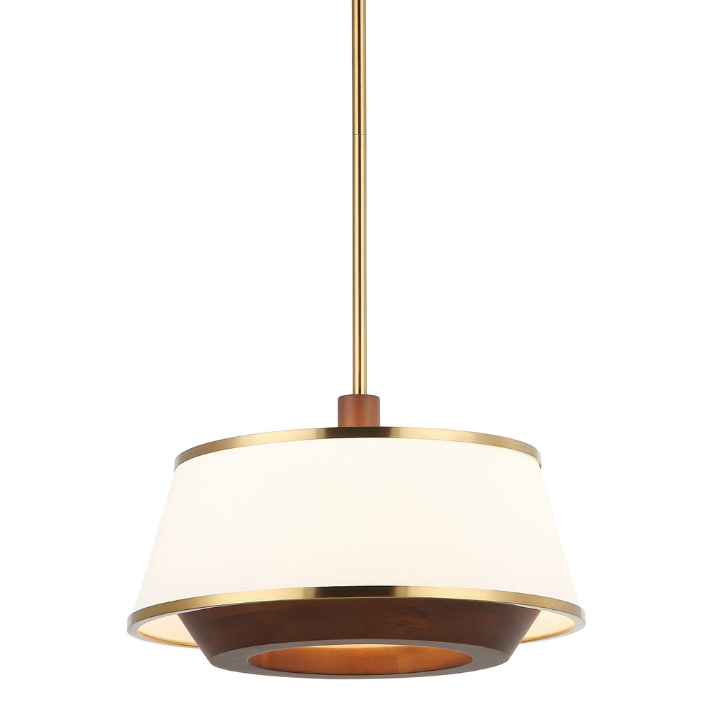 Desert Flyer 3 Light Convertible Pendant/Semi-Flush - Satin Brass/Medium Walnut