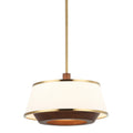 Desert Flyer 3 Light Convertible Pendant/Semi-Flush - Satin Brass/Medium Walnut