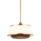 Desert Flyer 3 Light Convertible Pendant/Semi-Flush - Satin Brass/Medium Walnut
