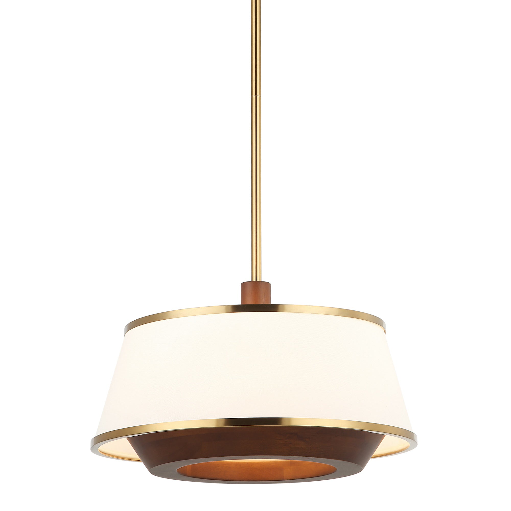 Desert Flyer 3 Light Convertible Pendant/Semi-Flush - Satin Brass/Medium Walnut