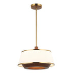Desert Flyer 3 Light Convertible Pendant/Semi-Flush - Satin Brass/Medium Walnut