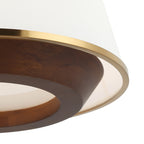 Desert Flyer 3 Light Convertible Pendant/Semi-Flush - Satin Brass/Medium Walnut