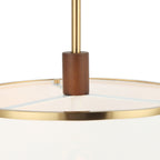 Desert Flyer 3 Light Convertible Pendant/Semi-Flush - Satin Brass/Medium Walnut