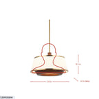 Desert Flyer 3 Light Convertible Pendant/Semi-Flush - Satin Brass/Medium Walnut