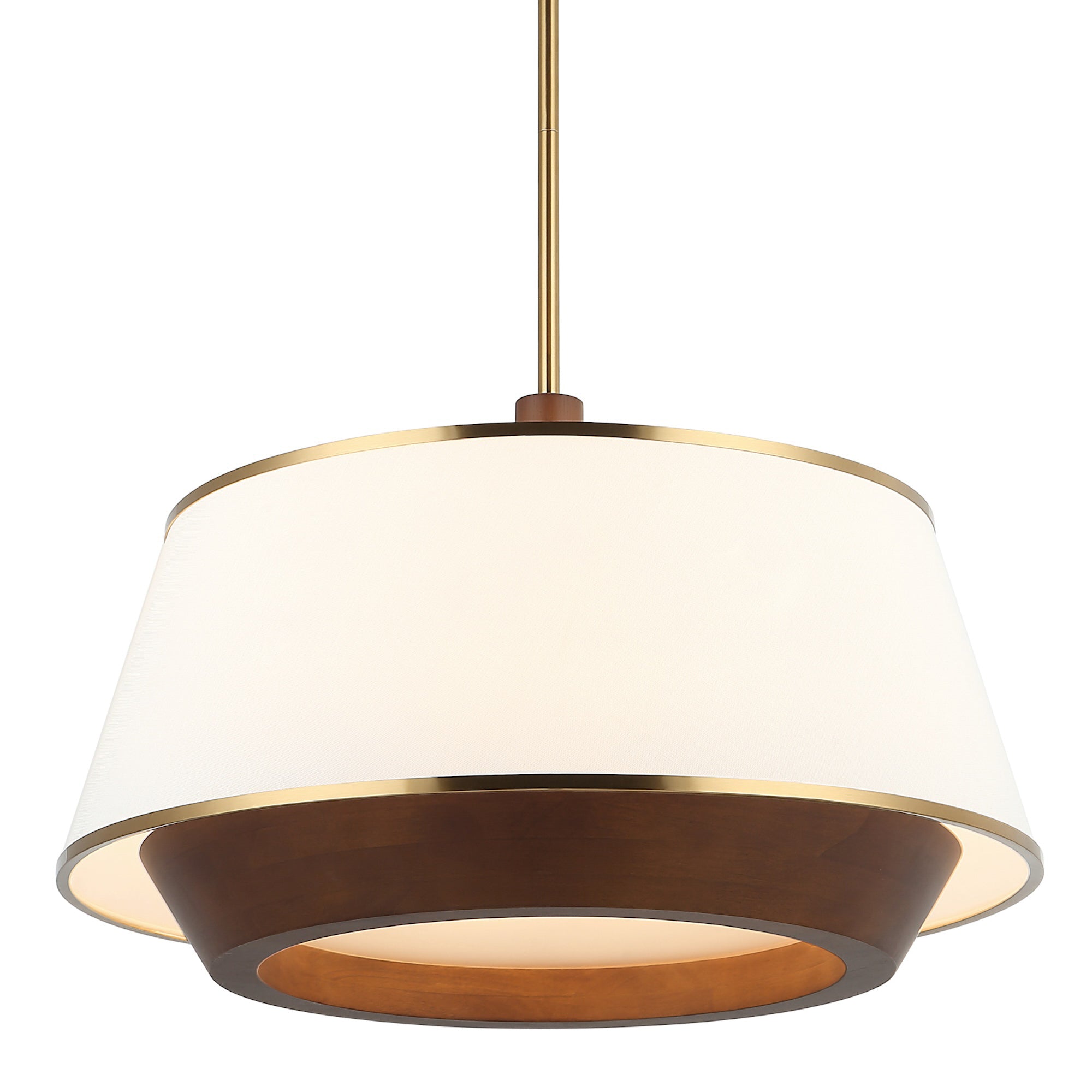 Desert Flyer 6 Light Pendant - Satin Brass/Medium Walnut
