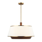 Desert Flyer 6 Light Pendant - Satin Brass/Medium Walnut