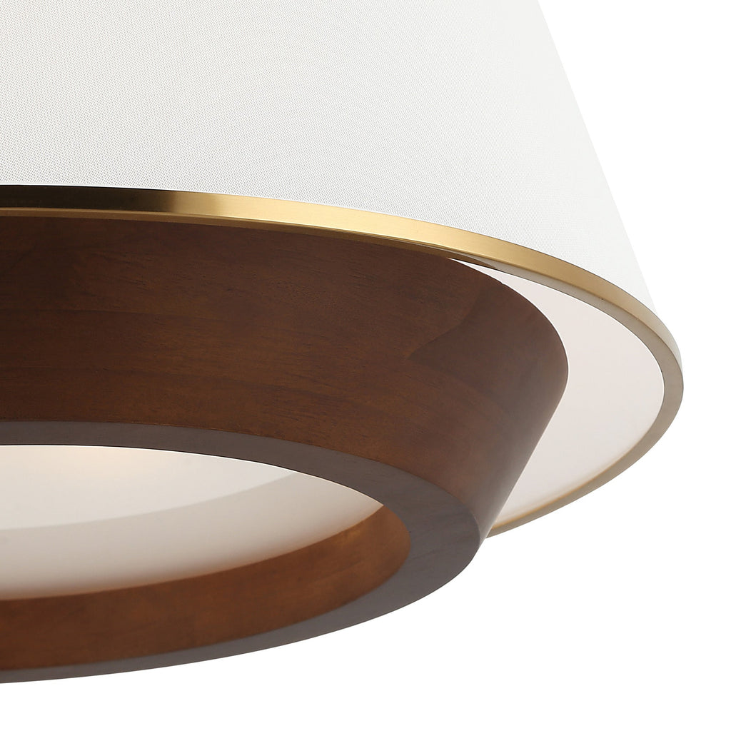 Desert Flyer 6 Light Pendant - Satin Brass/Medium Walnut