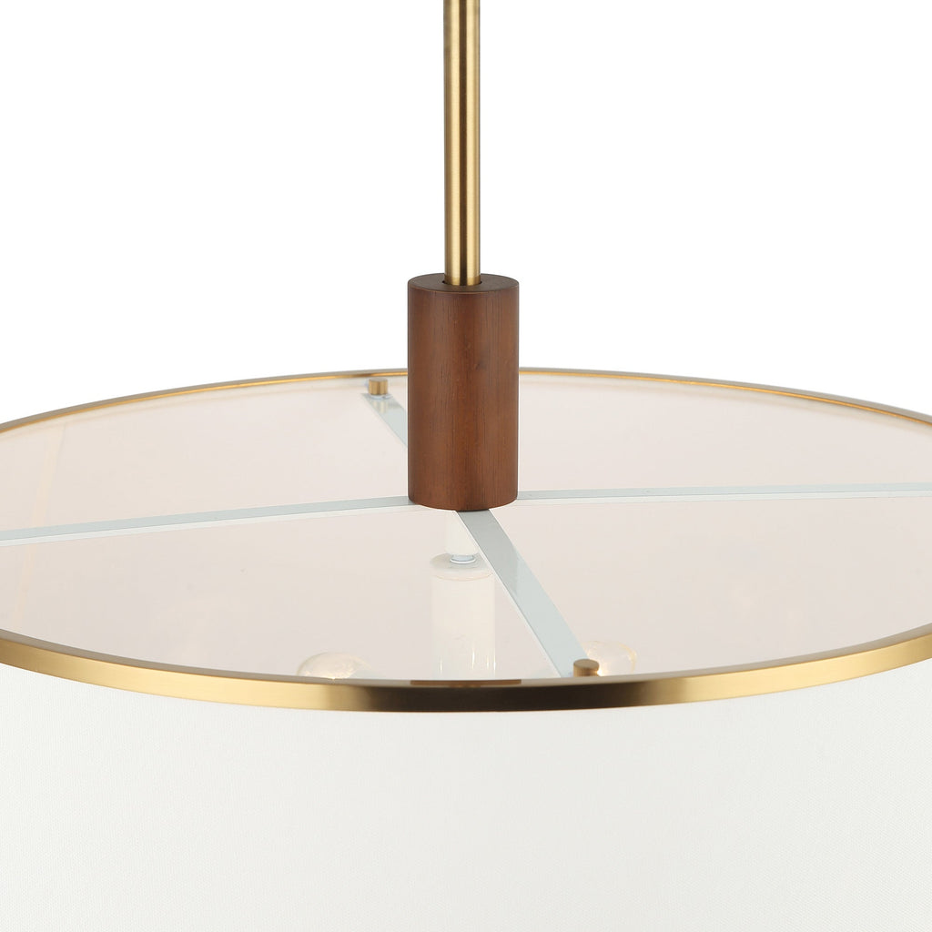 Desert Flyer 6 Light Pendant - Satin Brass/Medium Walnut