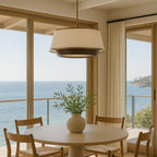 Desert Flyer 6 Light Pendant - Satin Brass/Medium Walnut