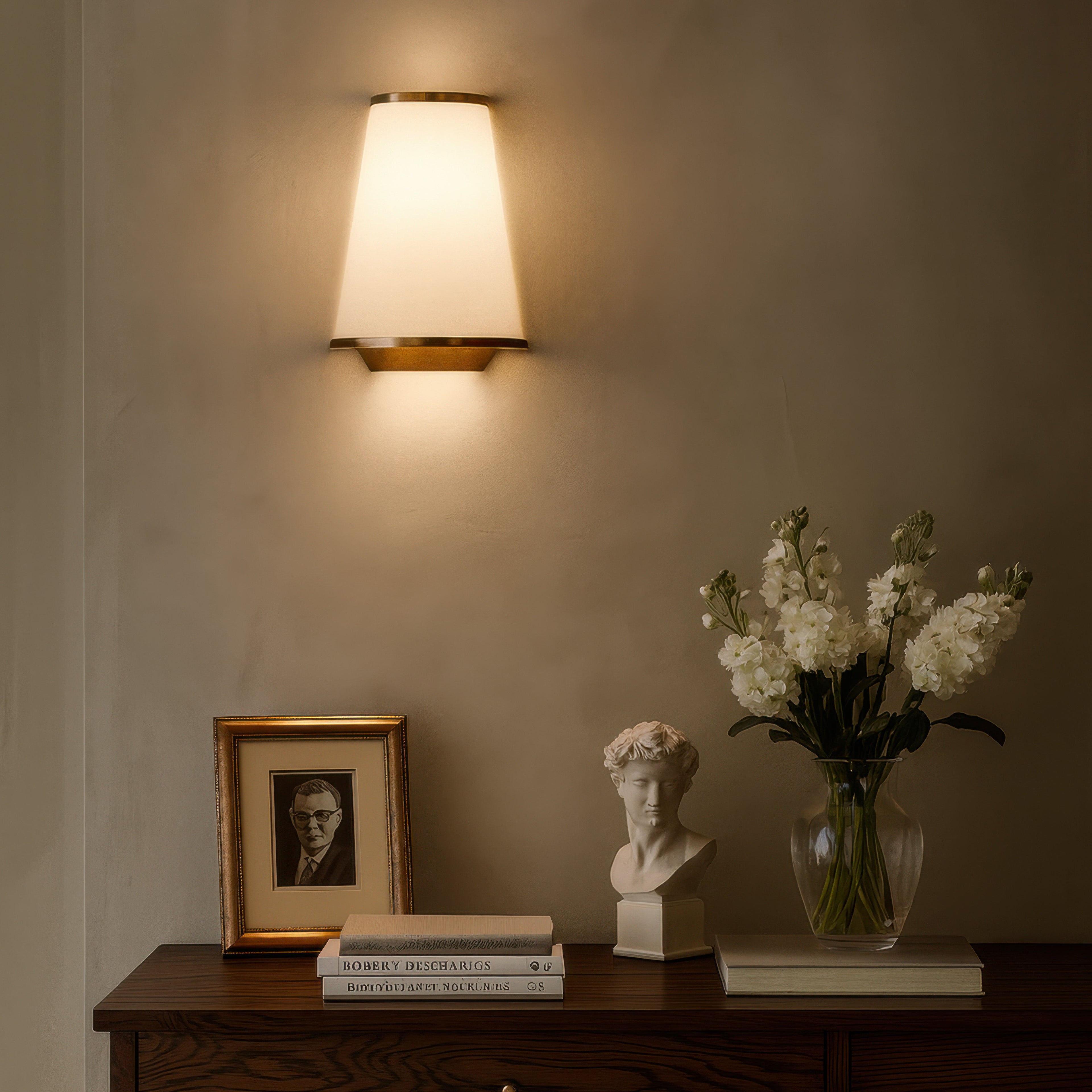 Desert Flyer 2 Light Sconce - Satin Brass/Medium Walnut