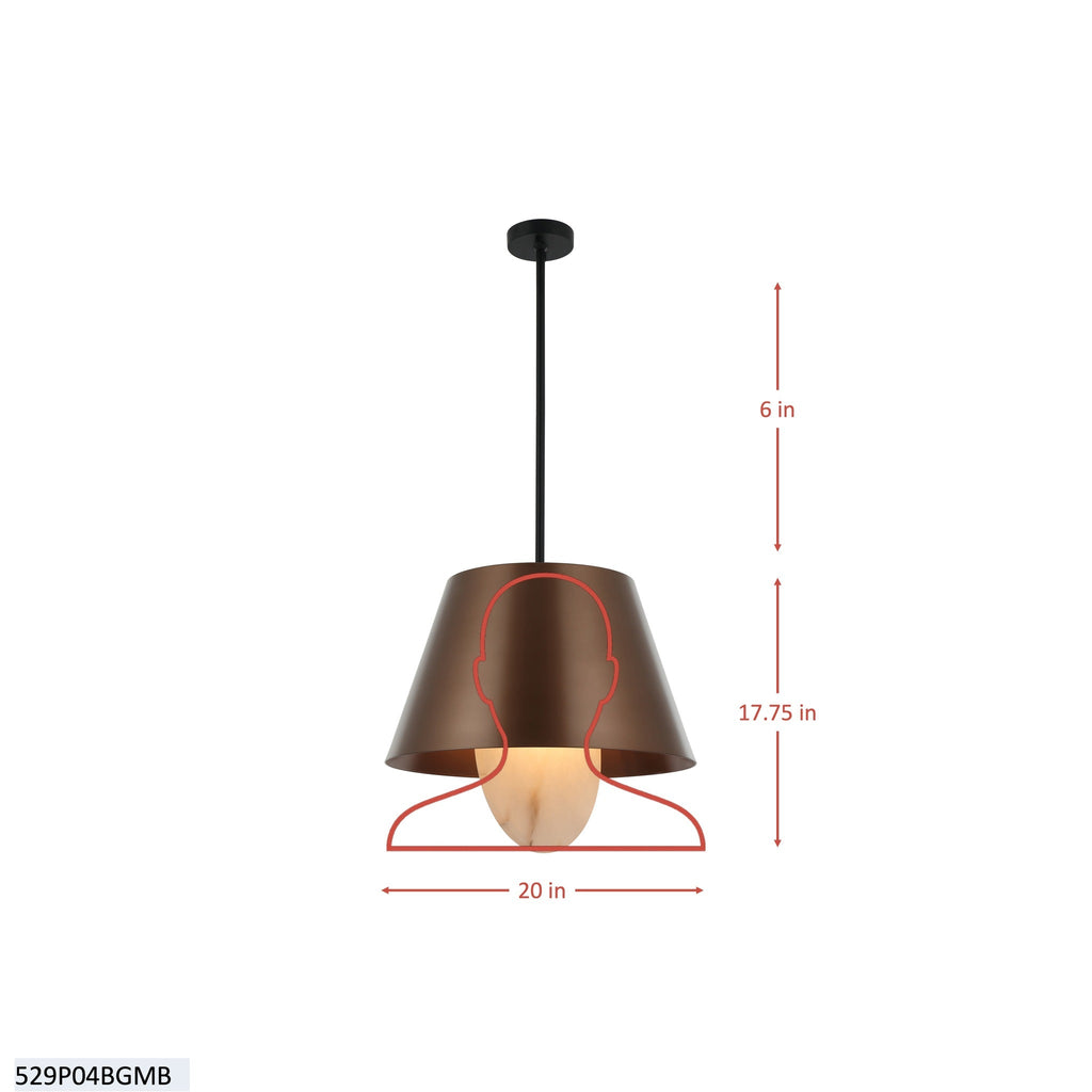 Rock On 4 Light Pendant - Brontourage/Matte Black