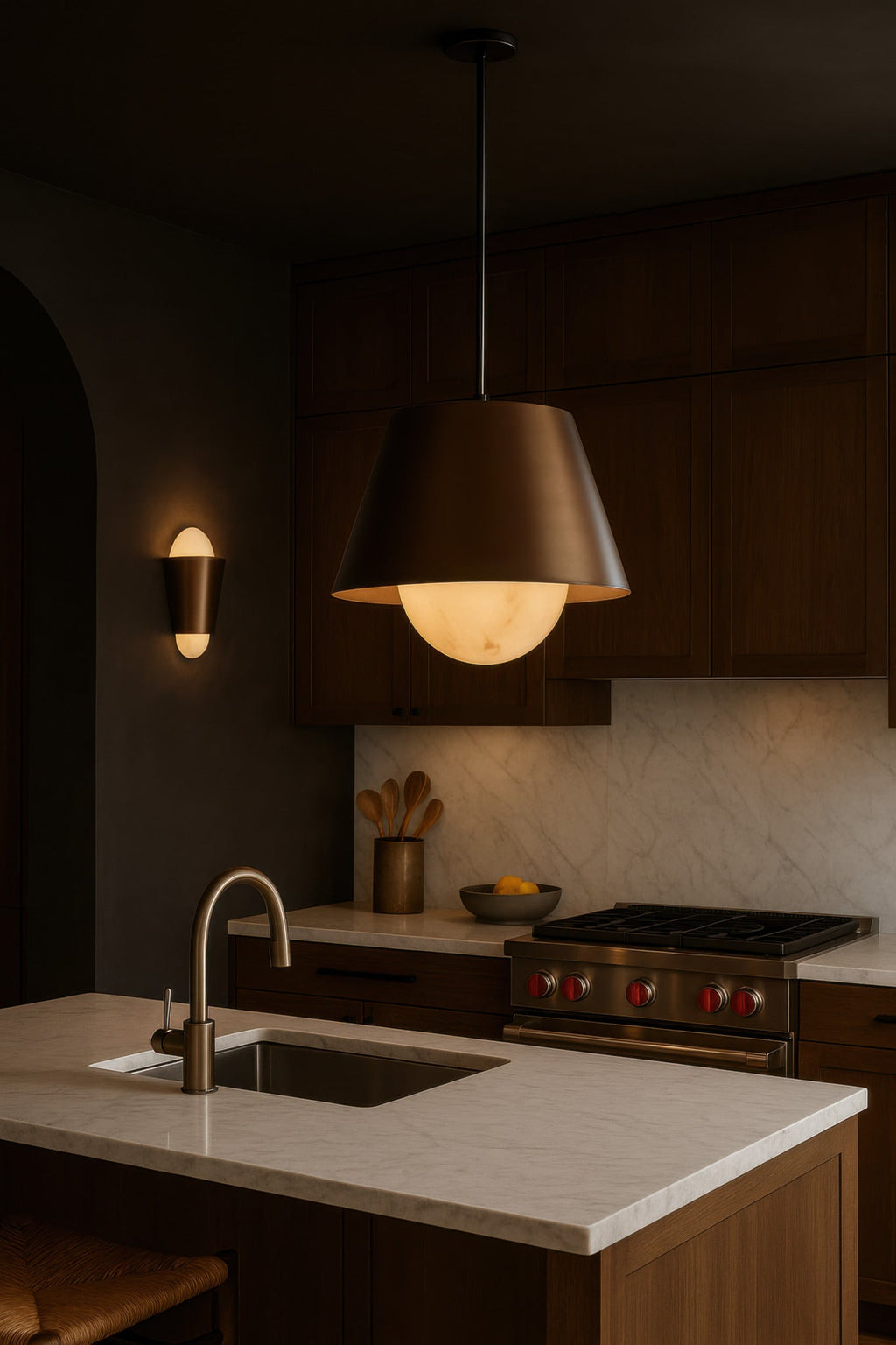 Rock On 6 Light Pendant - Brontourage/Matte Black