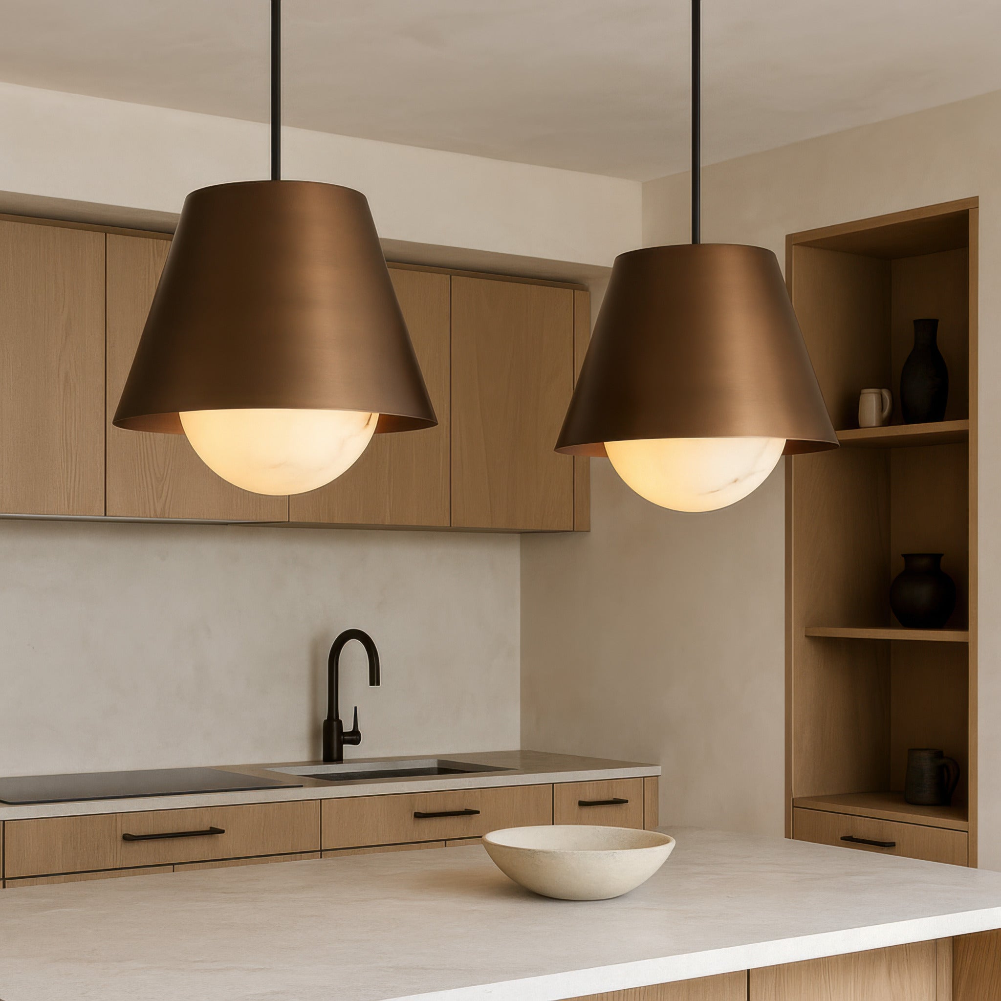 Rock On 6 Light Pendant - Brontourage/Matte Black