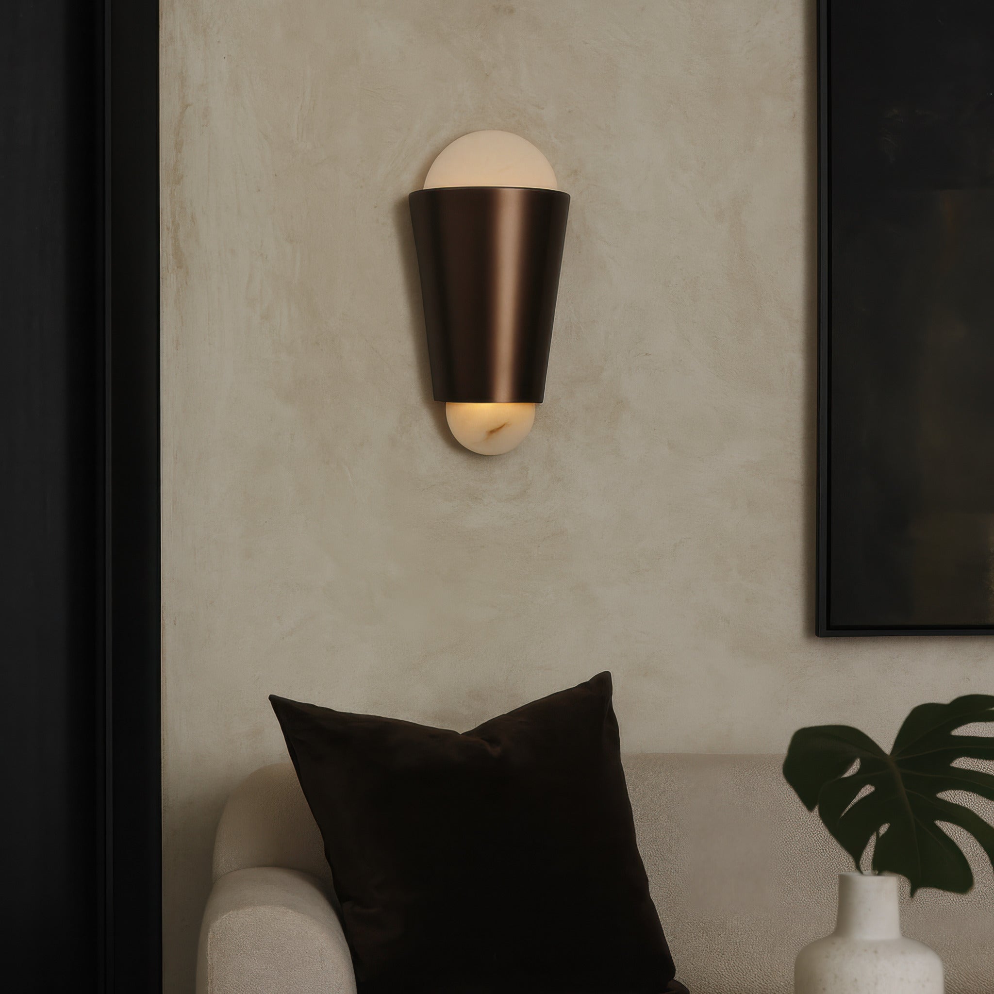Rock On 2 Light Sconce - Brontourage/Matte Black