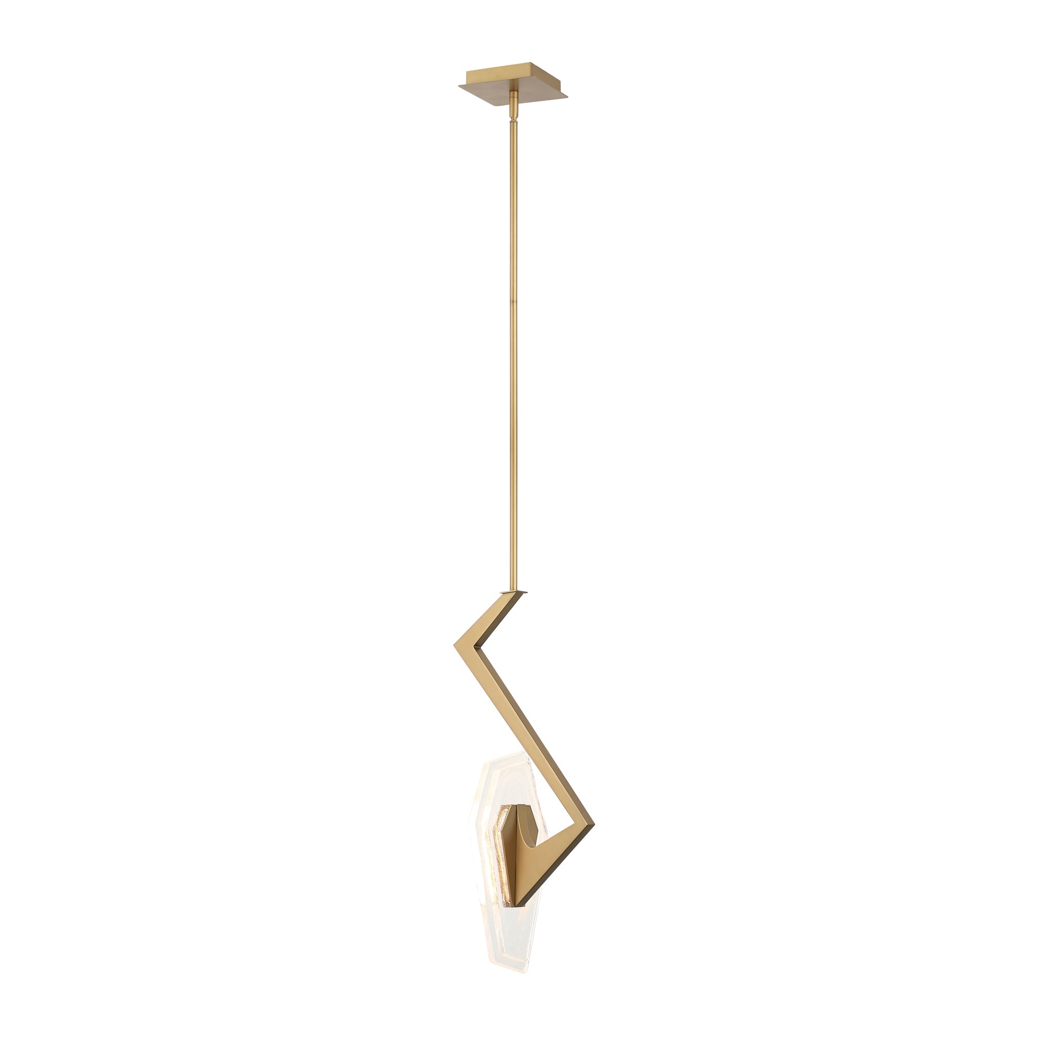 Down the Wrong Path 1 Light Pendant - Brass Kisser