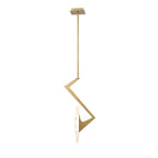 Down the Wrong Path 1 Light Pendant - Brass Kisser