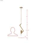 Down the Wrong Path 1 Light Pendant - Brass Kisser