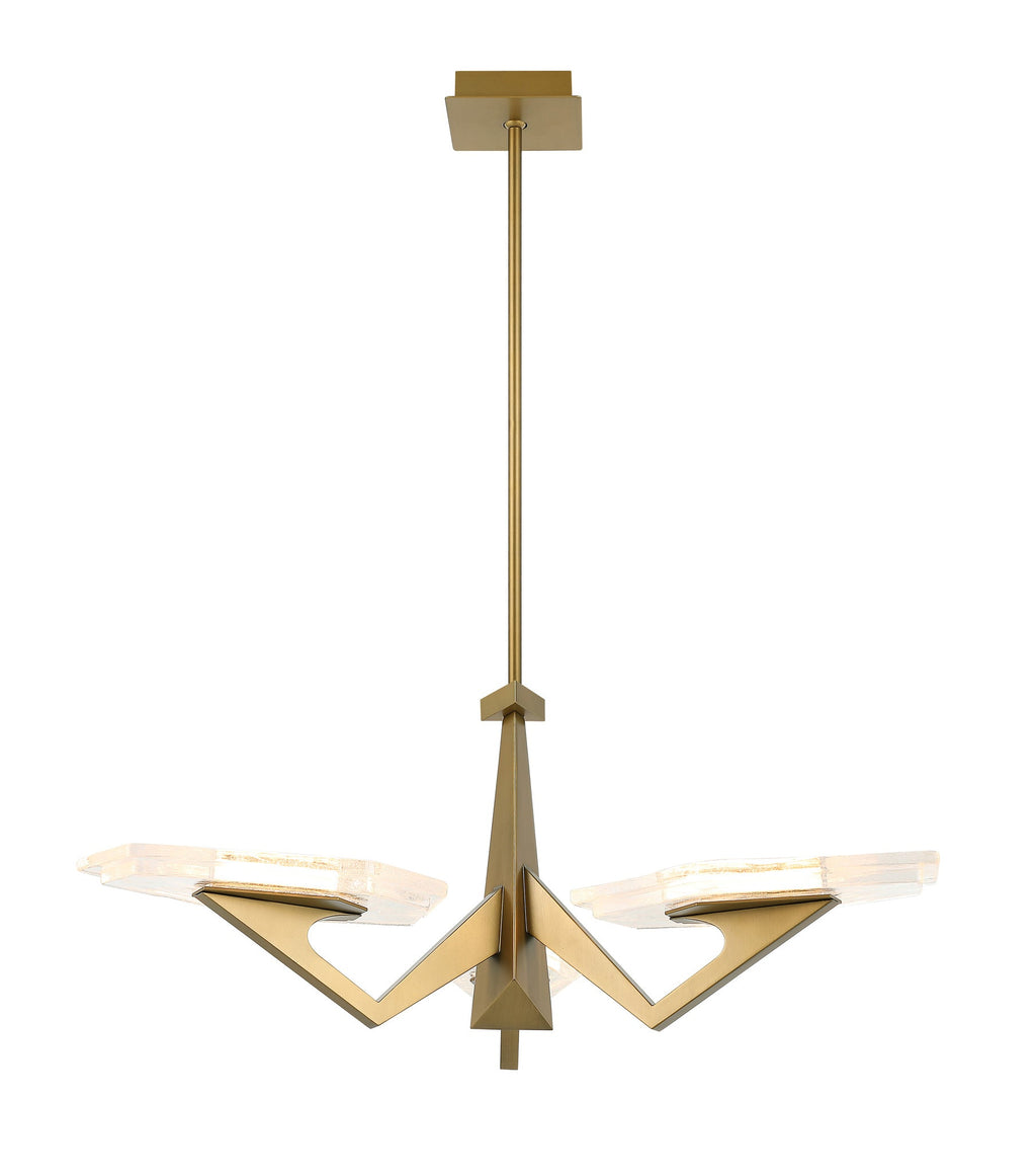 Down the Wrong Path 3 Light Pendant - Brass Kisser