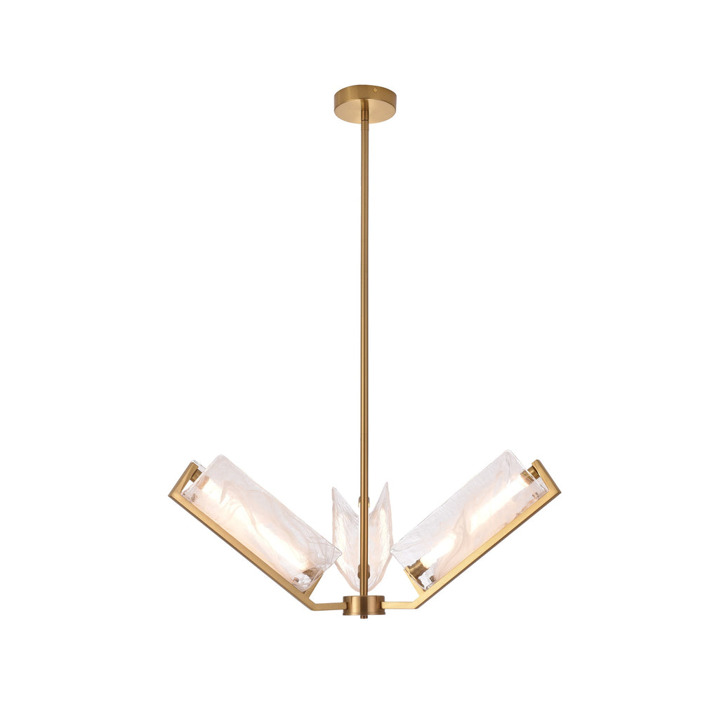 Mingle 3 Light Chandelier - Satin Brass