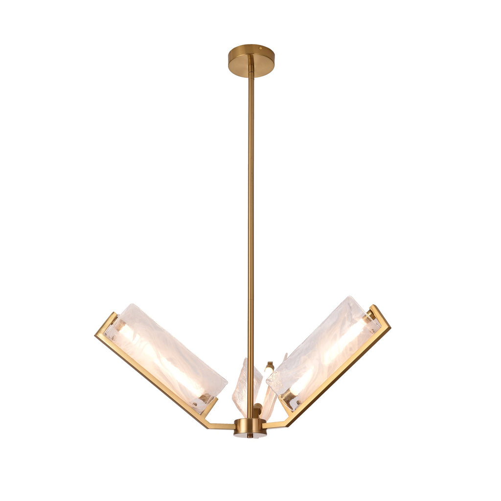 Mingle 3 Light Chandelier - Satin Brass