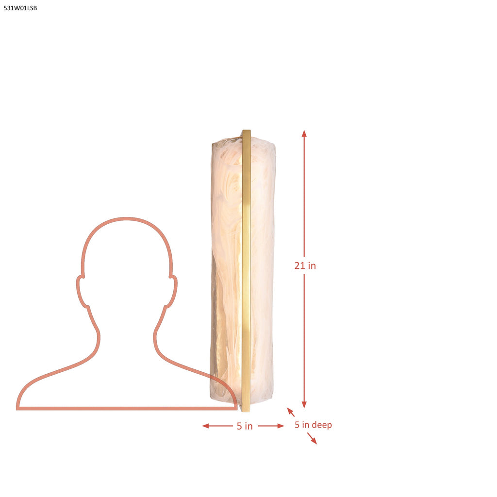 Mingle 1 Light Tall Sconce - Satin Brass