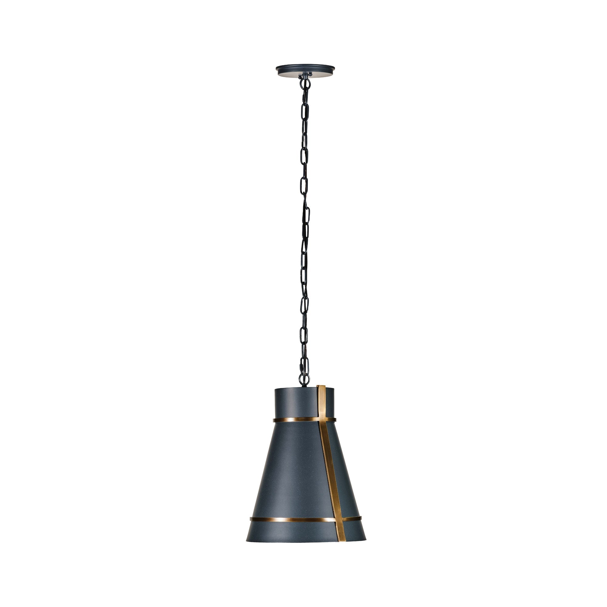 Brasserie 1 Light Mini Pendant - Blackened Zinc/Heritage Bronze