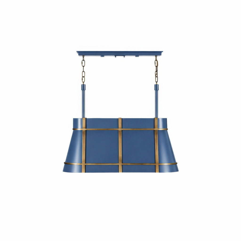 Brasserie 3 Light Linear - French Blue/Heritage Bronze