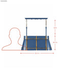 Brasserie 3 Light Linear - French Blue/Heritage Bronze