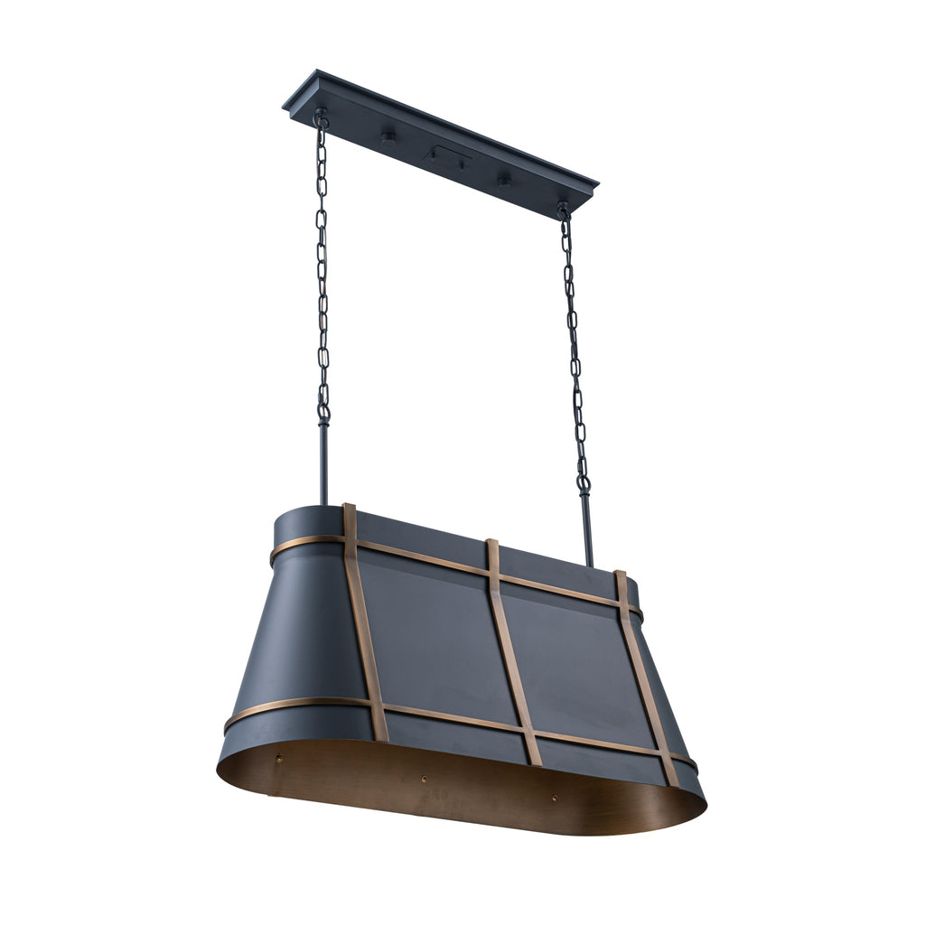 Brasserie 3 Light Linear - Blackened Zinc/Heritage Bronze