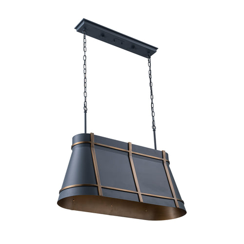 Brasserie 3 Light Linear - Blackened Zinc/Heritage Bronze
