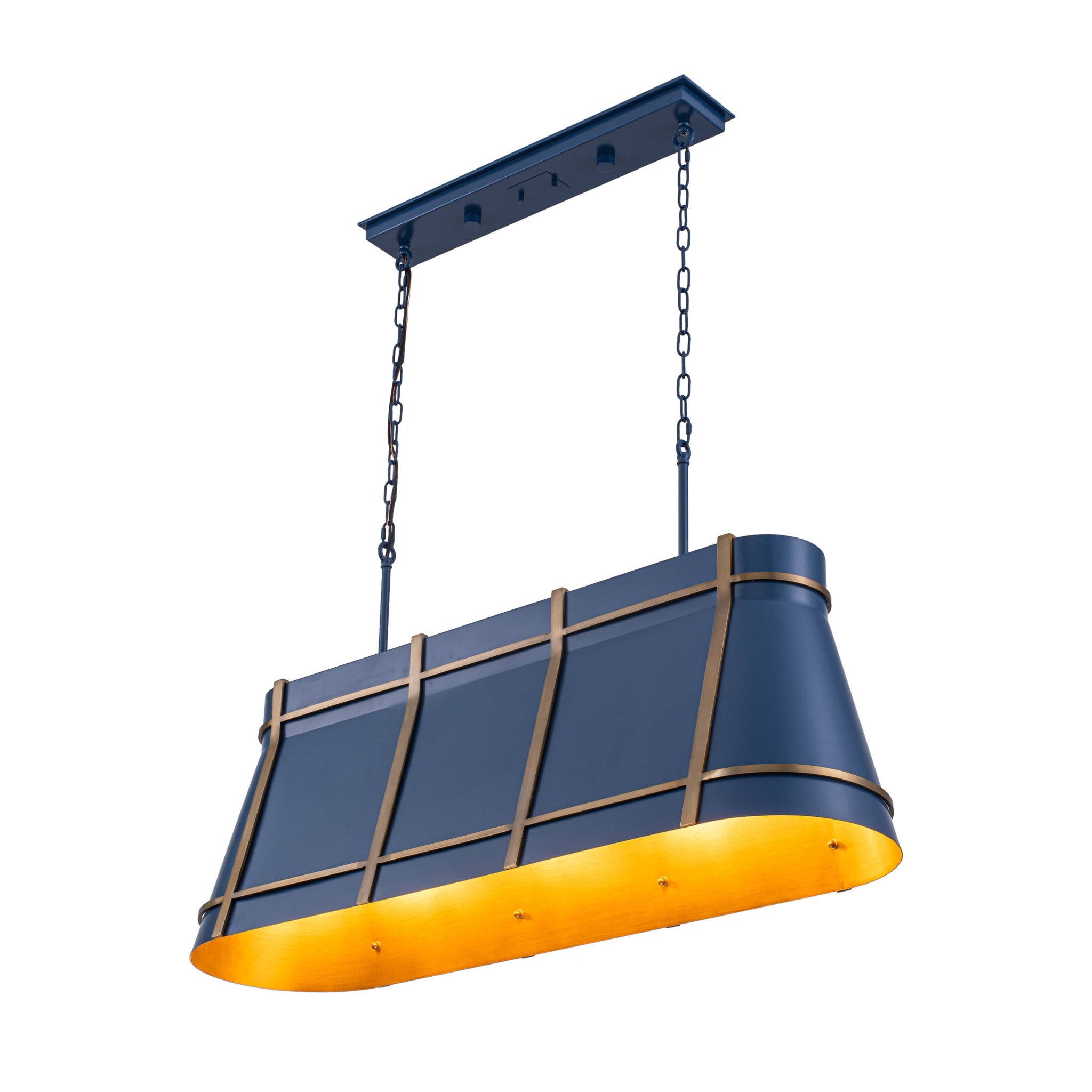 Brasserie 4 Light Linear - French Blue/Heritage Bronze