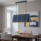 Brasserie 4 Light Linear - French Blue/Heritage Bronze