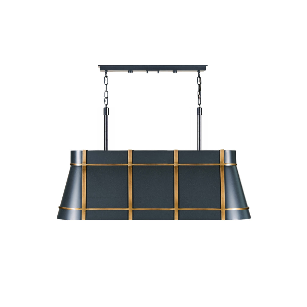 Brasserie 4 Light Linear - Blackened Zinc/Heritage Bronze