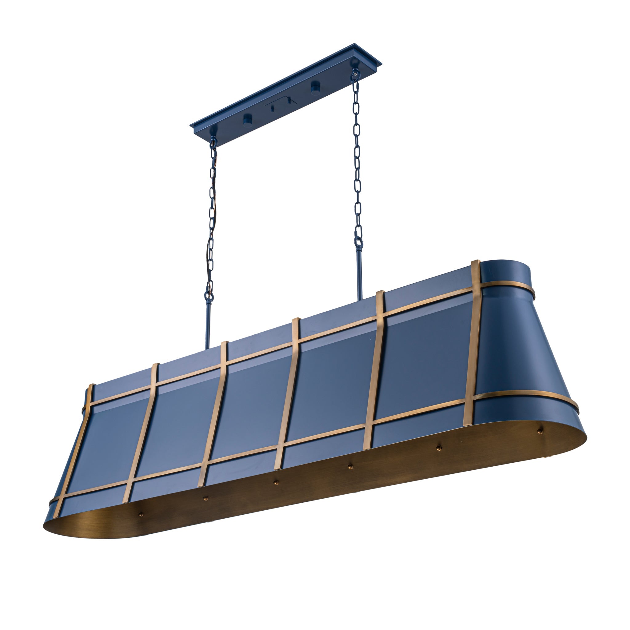 Brasserie 6 Light Linear - French Blue/Heritage Bronze