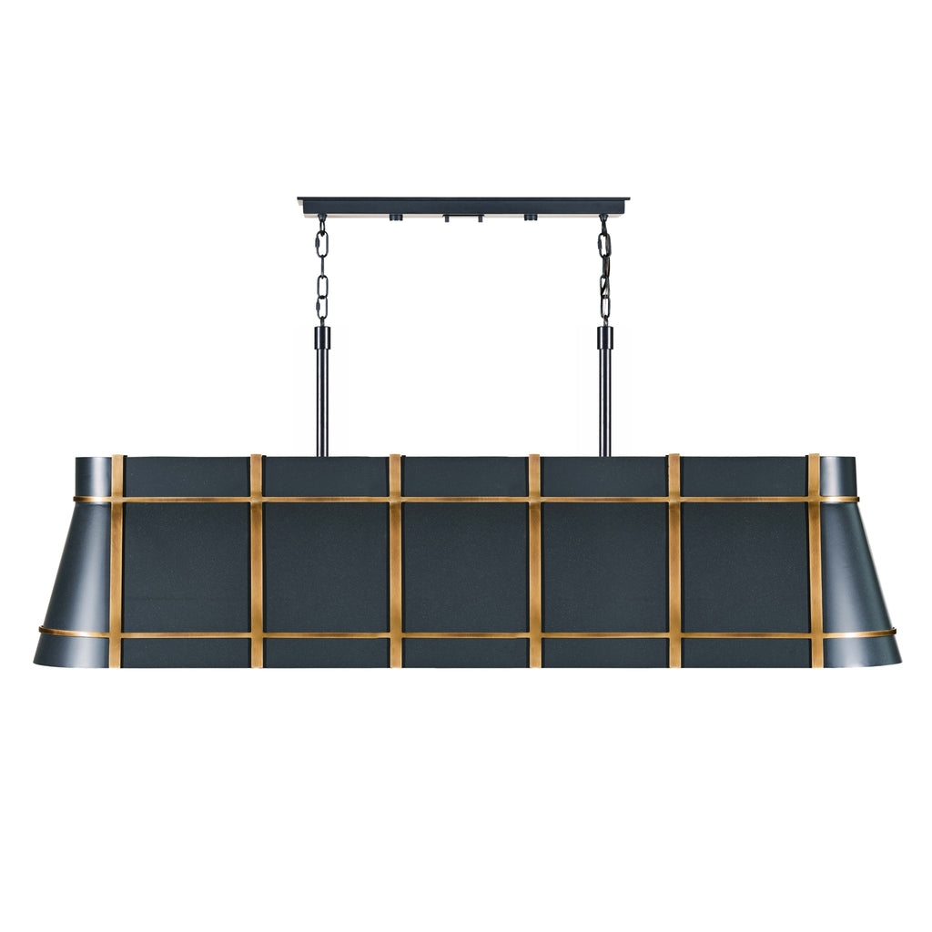 Brasserie 6 Light Linear - Blackened Zinc/Heritage Bronze