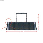 Brasserie 6 Light Linear - Blackened Zinc/Heritage Bronze
