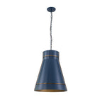 Brasserie 1 Light Pendant - French Blue/Heritage Bronze